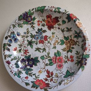 Vintage Daher Decorated Ware 1971 Floral Round Tin Bowl